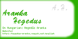 aranka hegedus business card