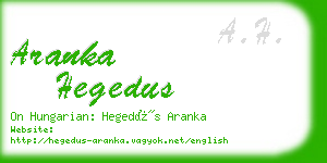 aranka hegedus business card